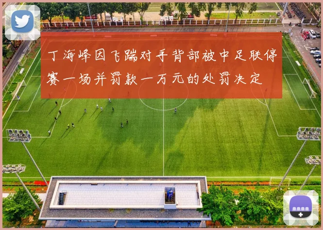 丁海峰因飞踹对手背部被中足联停赛一场并罚款一万元的处罚决定